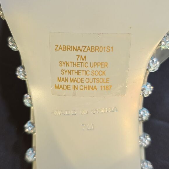 BRAND NEW STEVE MADDEN ZABRINA  OPEN-TOE SLIDE STILETTO HEEL WITH RHINESTONES - Picture 14 of 16